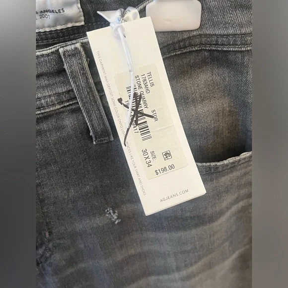 Men’s AG Adriano Goldschmied Tellis Modern Slim Jeans Stone Quarry 30x34 NEW